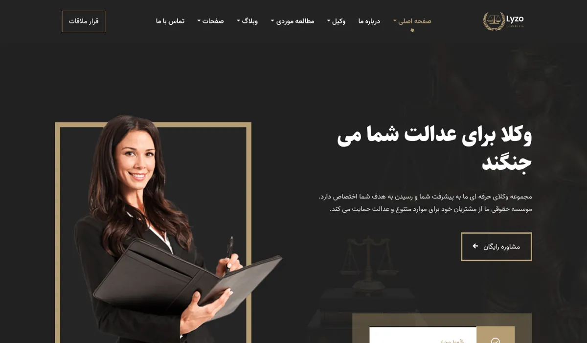 نمای صفحهی اصلی دموی Lyzo