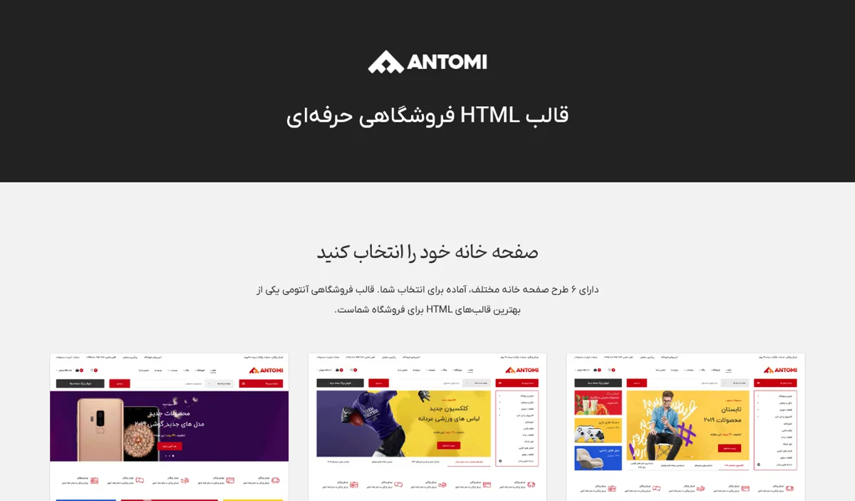 نمای صفحهی اصلی دموی Antomi